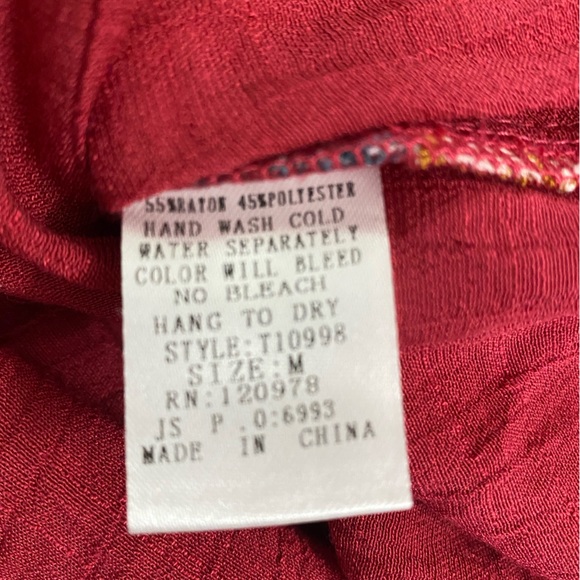 ENTRO Embroidered Boho Fall Top M - Picture 8 of 9